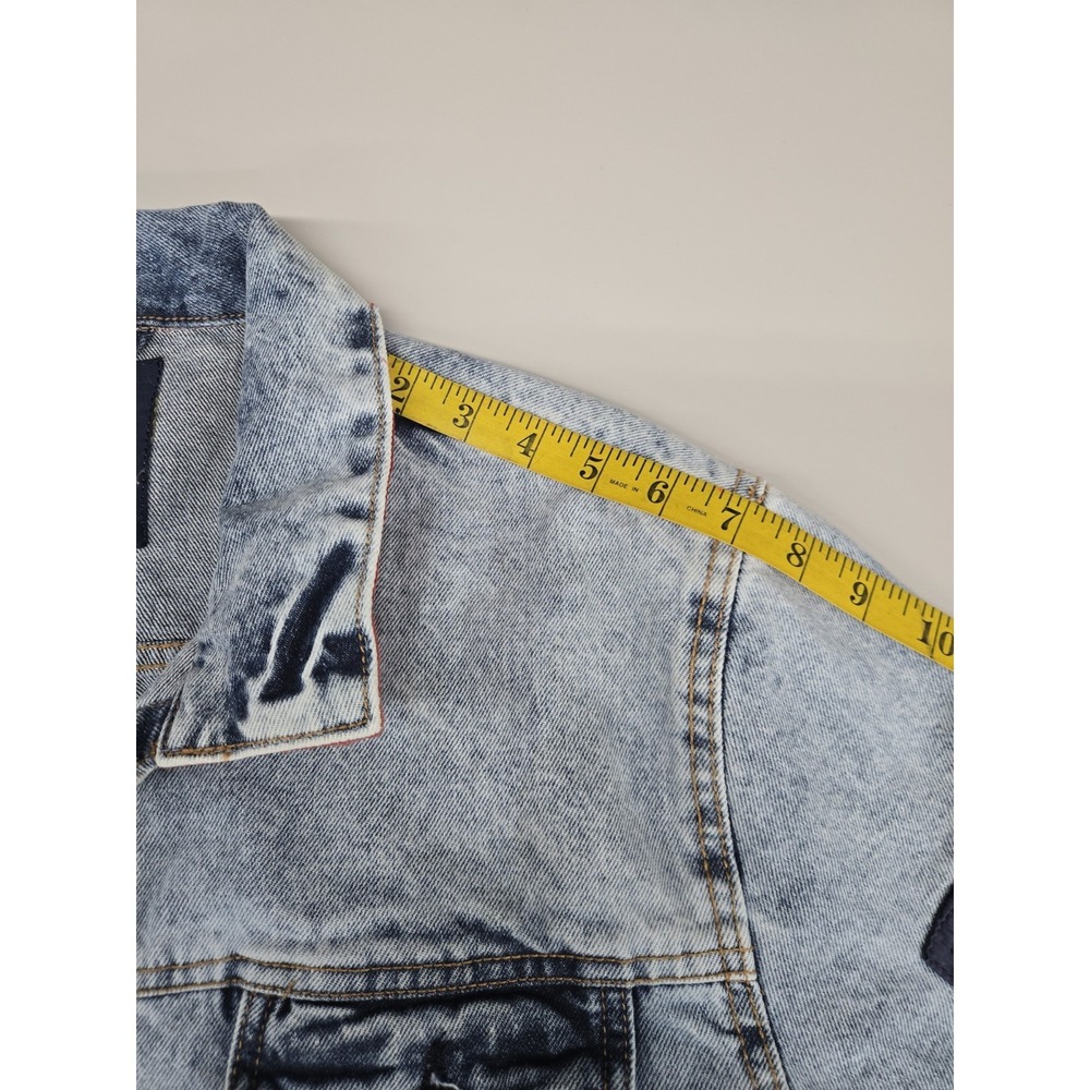 Nautica Jeans Co. Mens Denim Jacket Uptown Blue Wash Size Large Ribbed Knit Cuff - Picture 12 of 16
